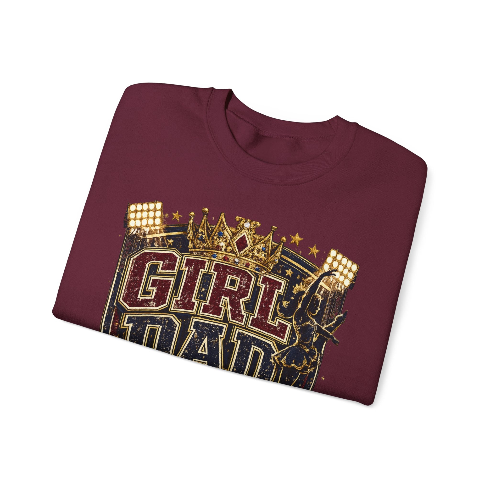 Girl Dad Crewneck Sweatshirt — 'Girl Dad: Royal Sweethearts, Built for Halftime' Vintage Football Design