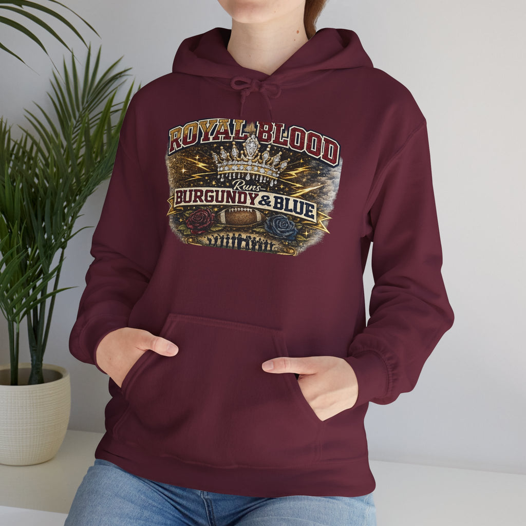 Royal Blood 'Burgundy & Blue' Graphic Hoodie – Vintage Band Tour Sweatshirt