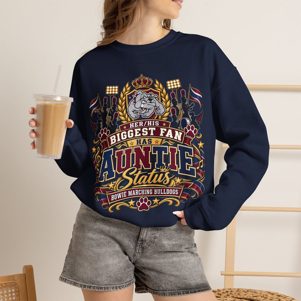 Auntie Crewneck Sweatshirt - "Biggest Fan Has Auntie Status" Retro Crest