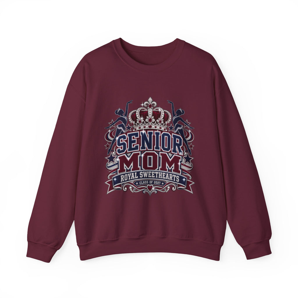 Senior Mom Crewneck Sweatshirt – 'Senior Mom: Royal Sweethearts' Graduation Pullover