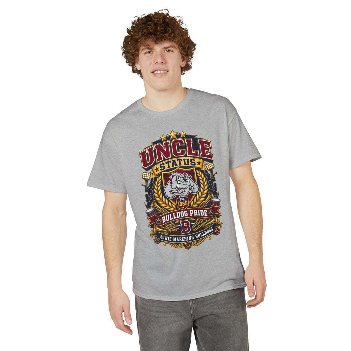 Uncle Status Bulldog Pride T-Shirt — Retro Marching Bulldogs Design