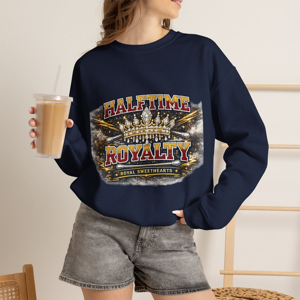 Crewneck Sweatshirt - "Halftime Royalty" Vintage Crown Football Graphic
