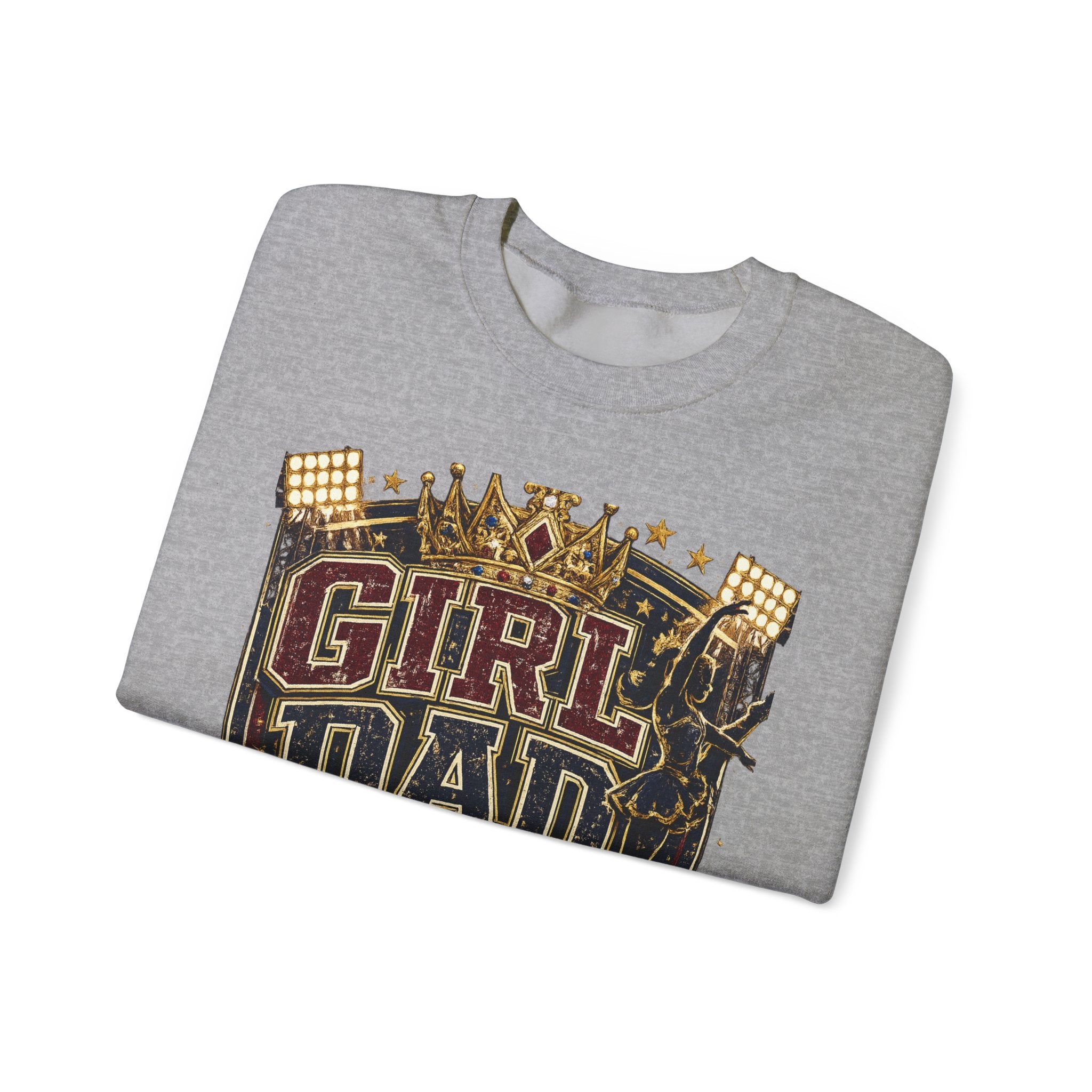 Girl Dad Crewneck Sweatshirt — 'Girl Dad: Royal Sweethearts, Built for Halftime' Vintage Football Design
