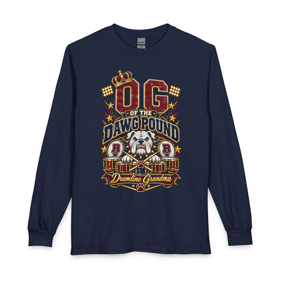 OG of the Dawg Pound Long Sleeve Tee — Dumline Grandma Bulldog Football Fan Shirt