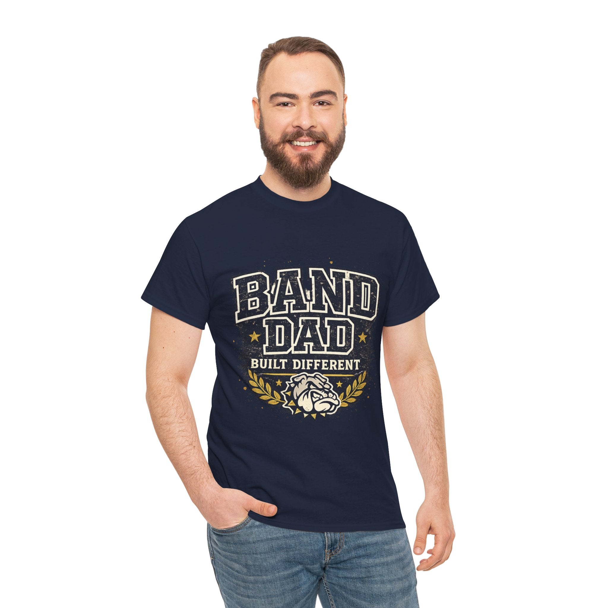 Band Dad T-Shirt "Built Different" – Proud Marching Band Dad Tee