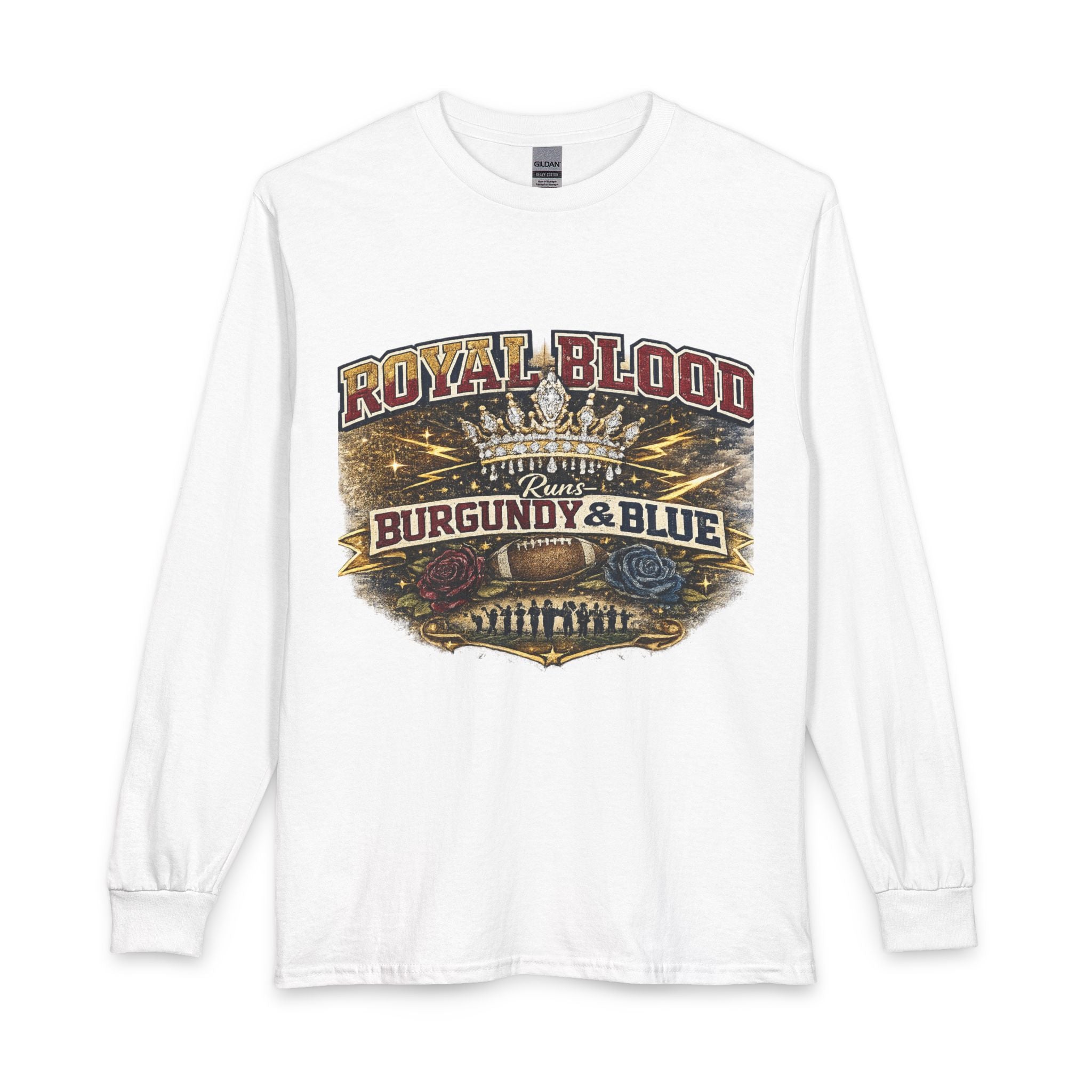 Royal Blood "Burgundy & Blue" Graphic Long Sleeve Shirt