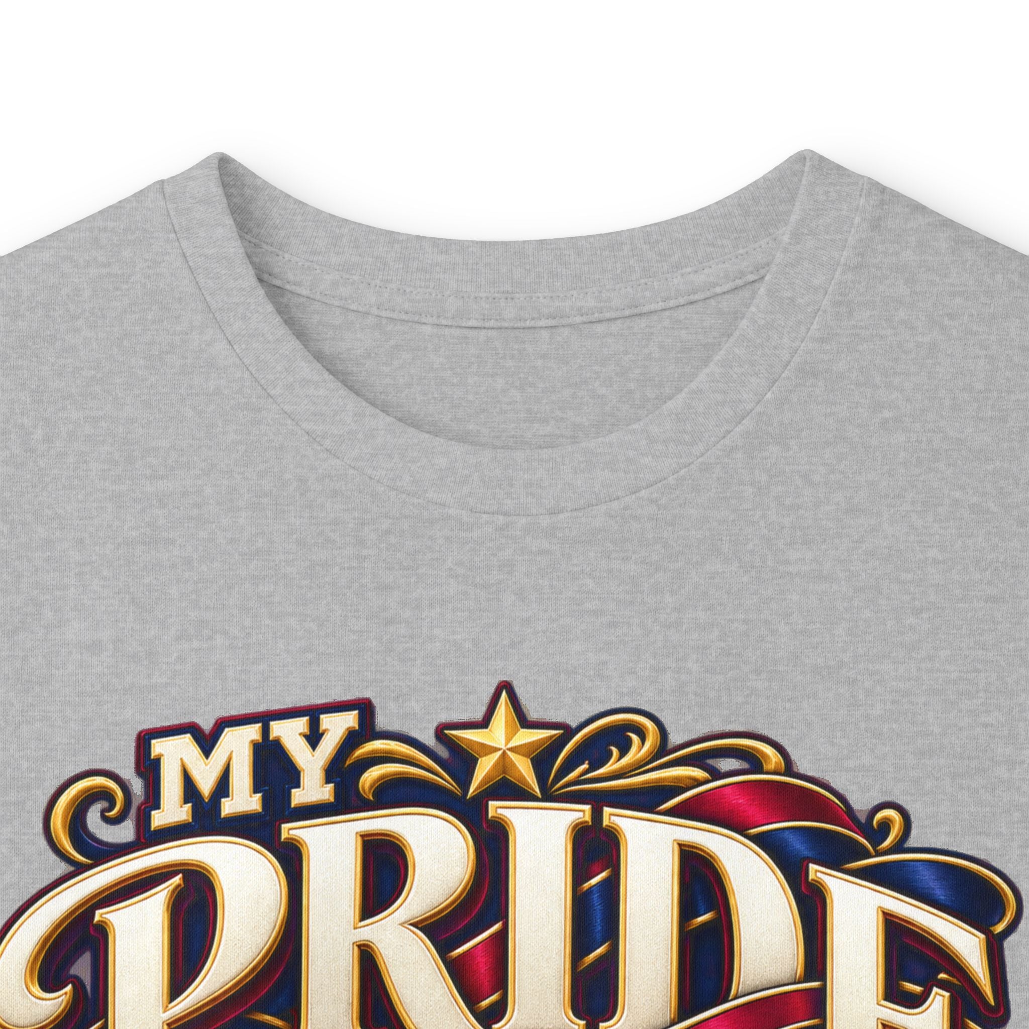 My Pride Wears Burgundy & Navy Mom Long Sleeve Tee