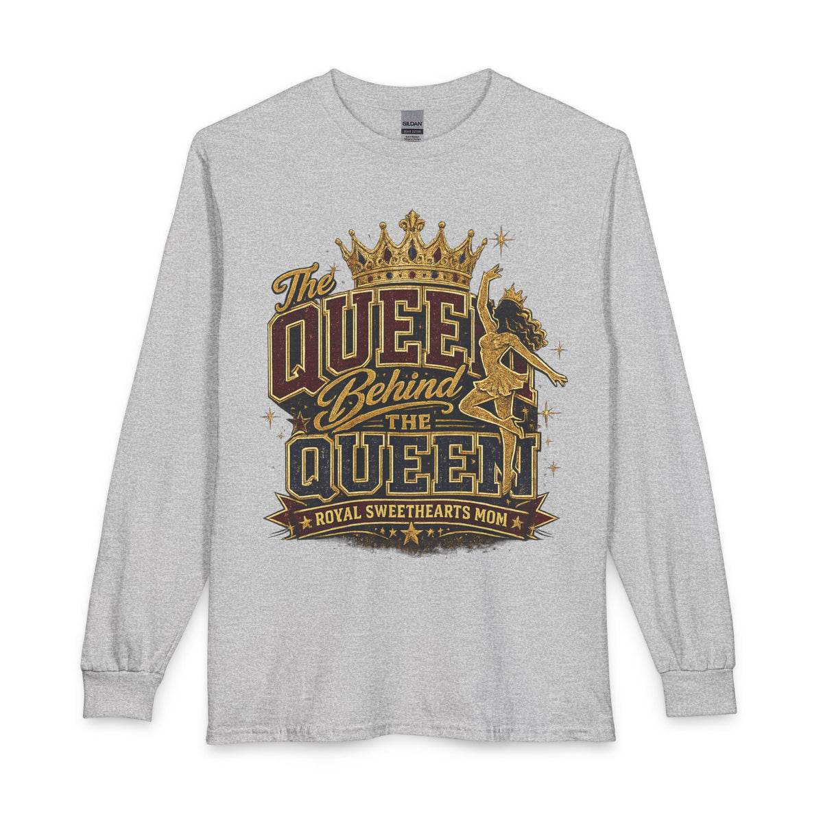 Long Sleeve T-Shirt — "The Queen Behind The Queen" Gold Crown Graphic