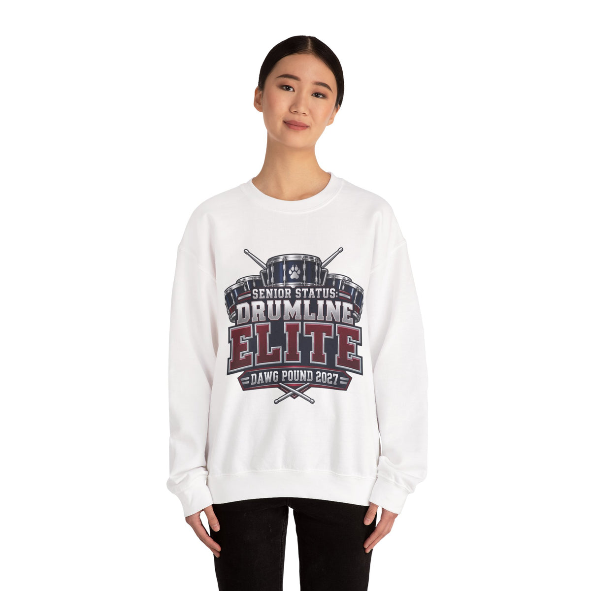 Drumline Elite Crewneck Sweatshirt — "Senior Status" Dawg Pound 2027