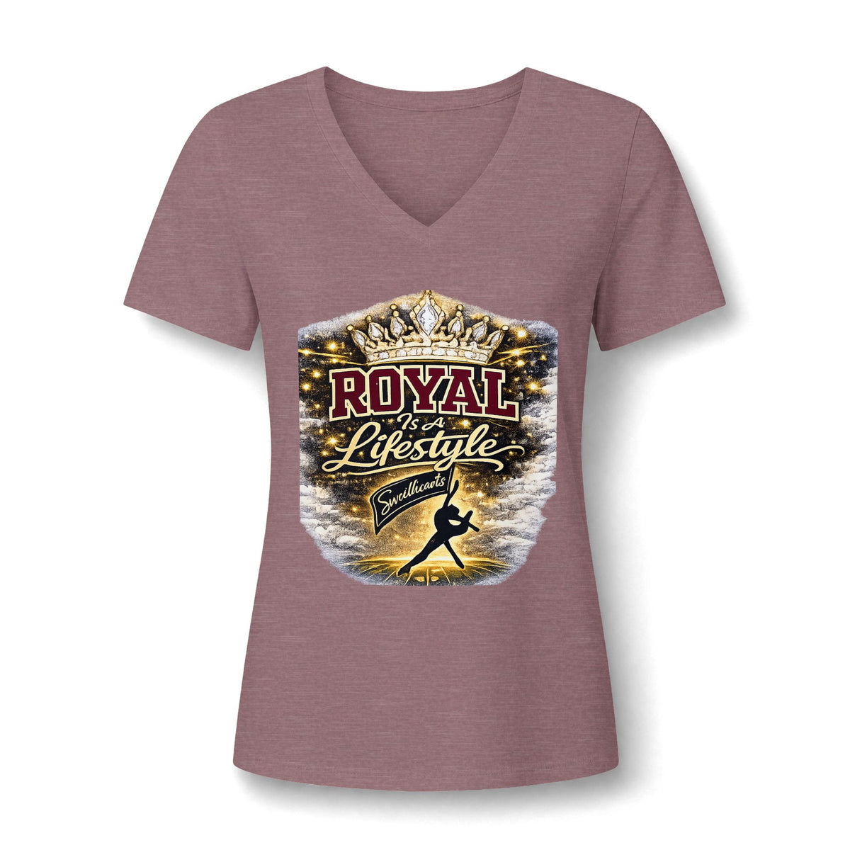 Women's V-Neck Tee — "Royal Is A Lifestyle" Graphic Tee