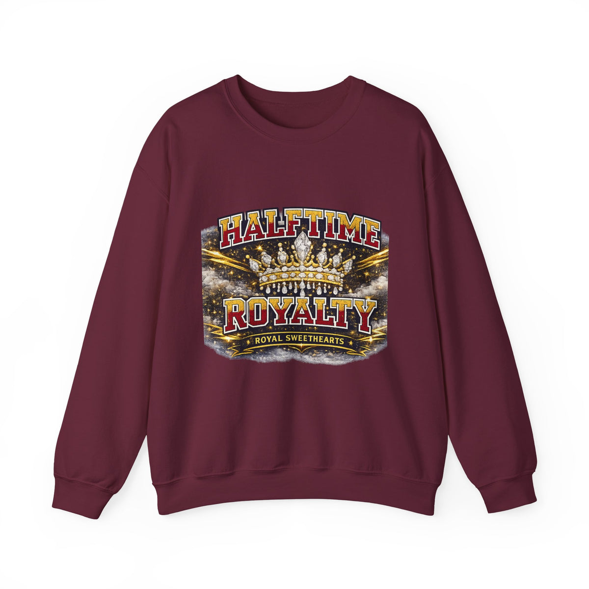 Crewneck Sweatshirt - "Halftime Royalty" Vintage Crown Football Graphic