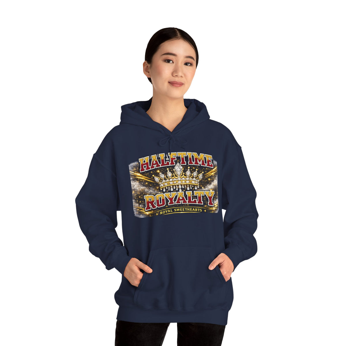 Halftime Royalty Hoodie — Vintage Crown & Stadium Graphic Sweatshirt