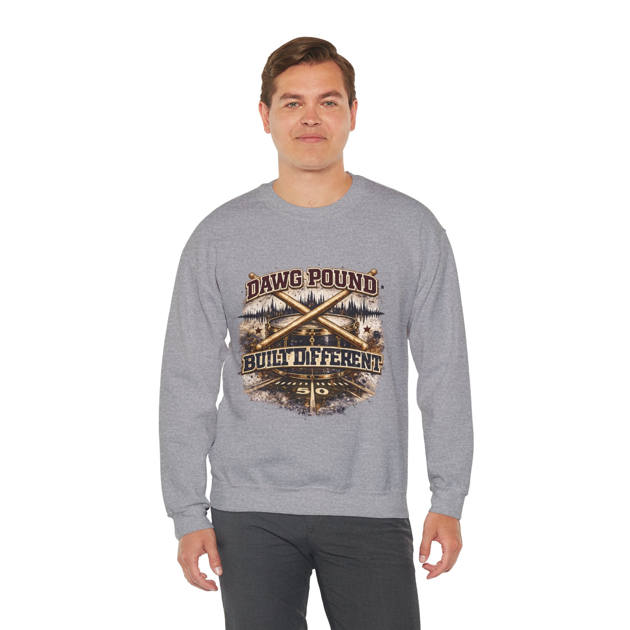 Dawg Pound 'Built Different' Crewneck Sweatshirt — Retro Hunting Graphic Pullover
