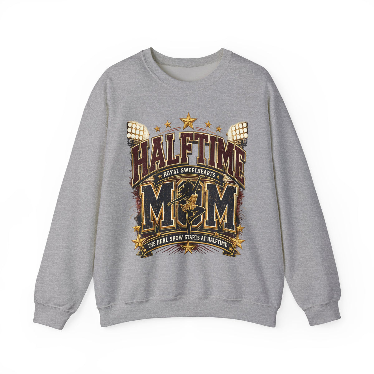 Halftime Mom Crewneck Sweatshirt — Marching Band / Royal Sweethearts Design