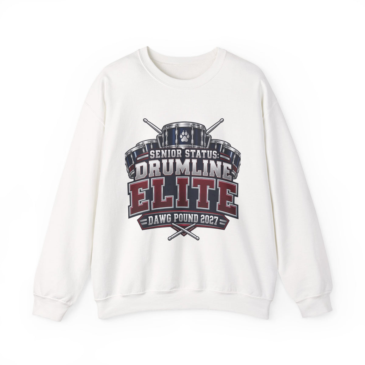 Drumline Elite Crewneck Sweatshirt — "Senior Status" Dawg Pound 2027