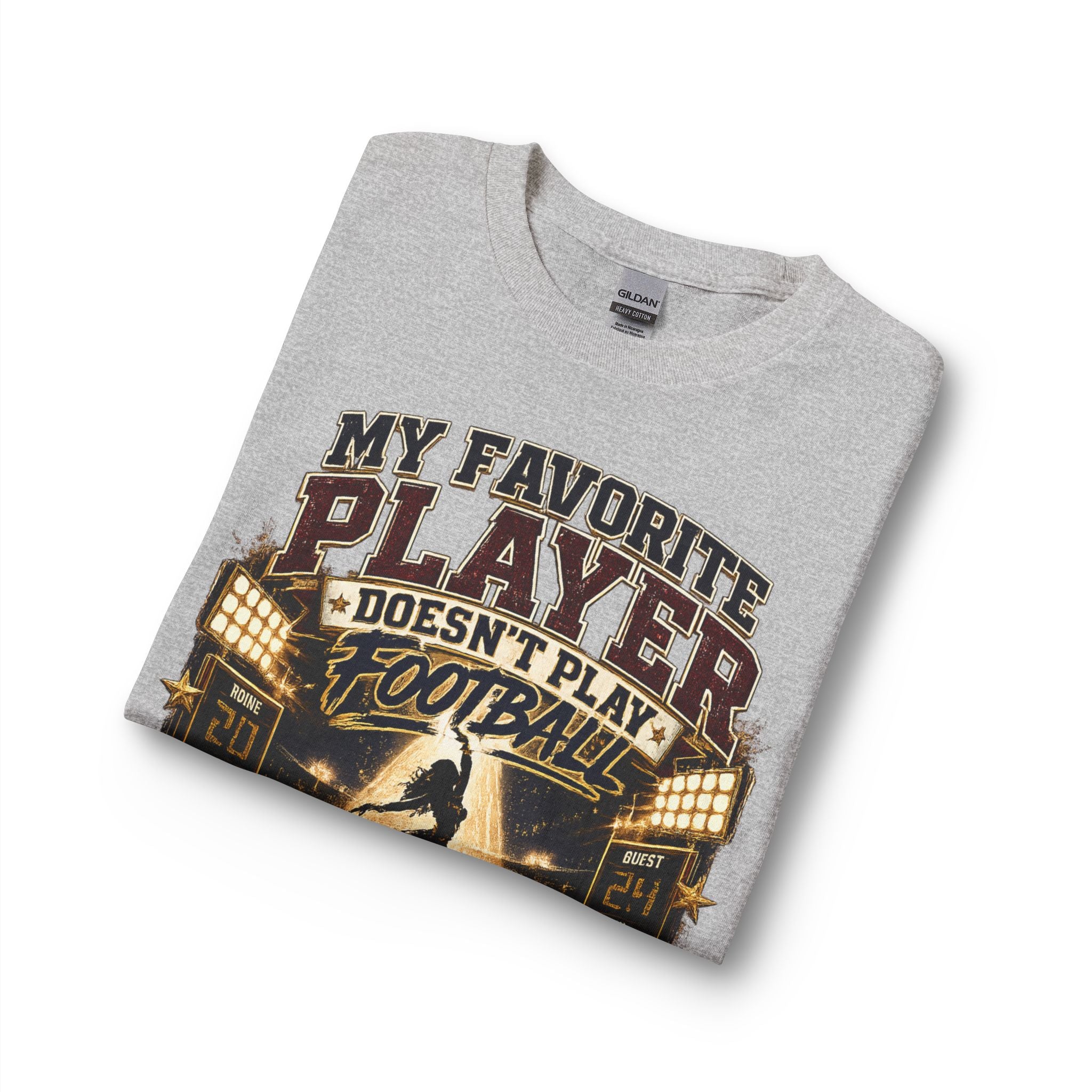 Long Sleeve Dad T-Shirt — "My Favorite Player Doesn't Play Football, She Owns Halftime" Cheerleader Design