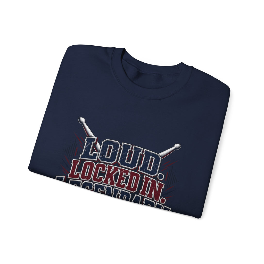 Crewneck Sweatshirt — "Loud Locked In Legendary" Vintage Baseball Senior 2027