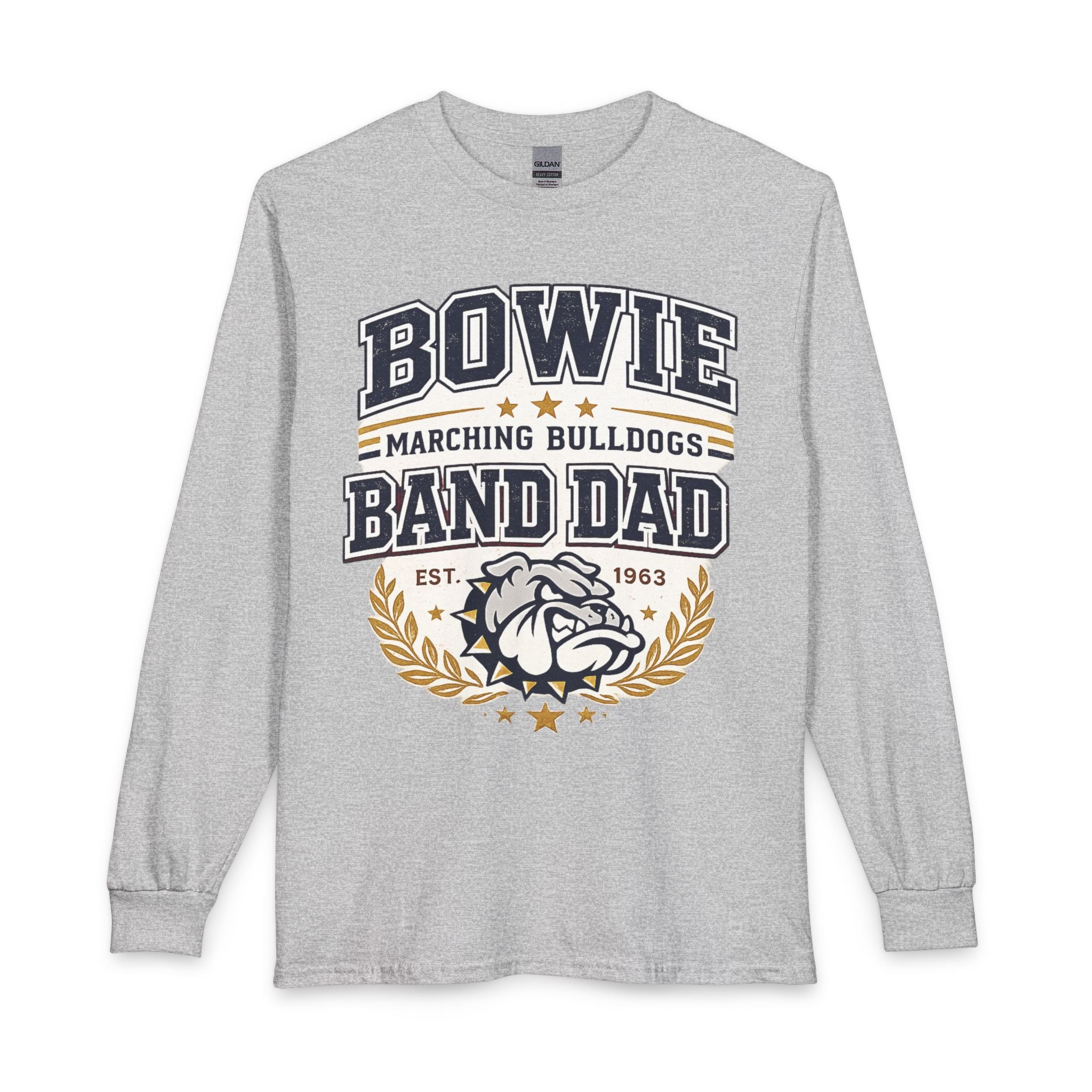 Band Dad Long Sleeve Tee — Bowie Marching Bulldogs Dad Shirt