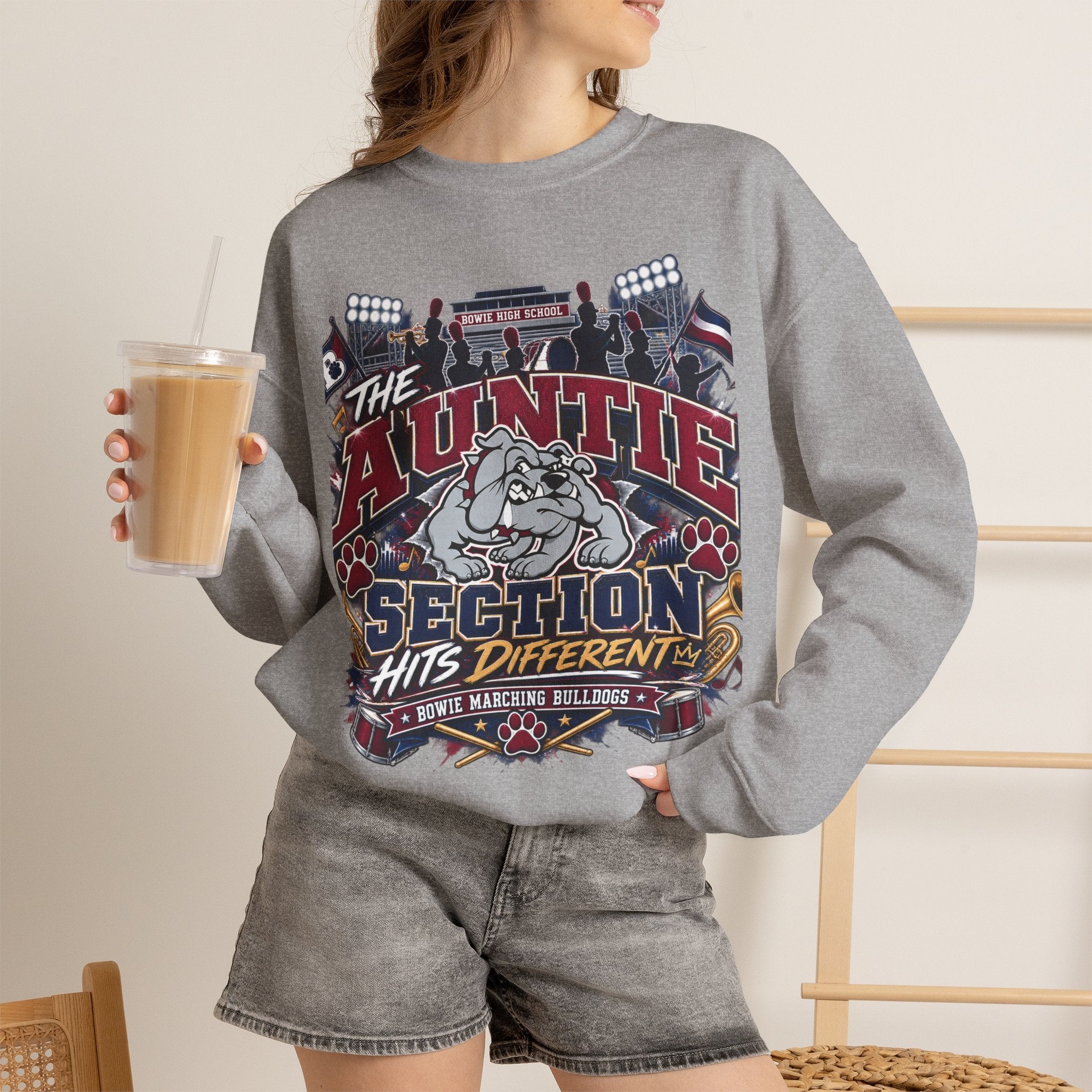 The Auntie Section Sweatshirt - "Hits Different" Retro Bulldog Crewneck