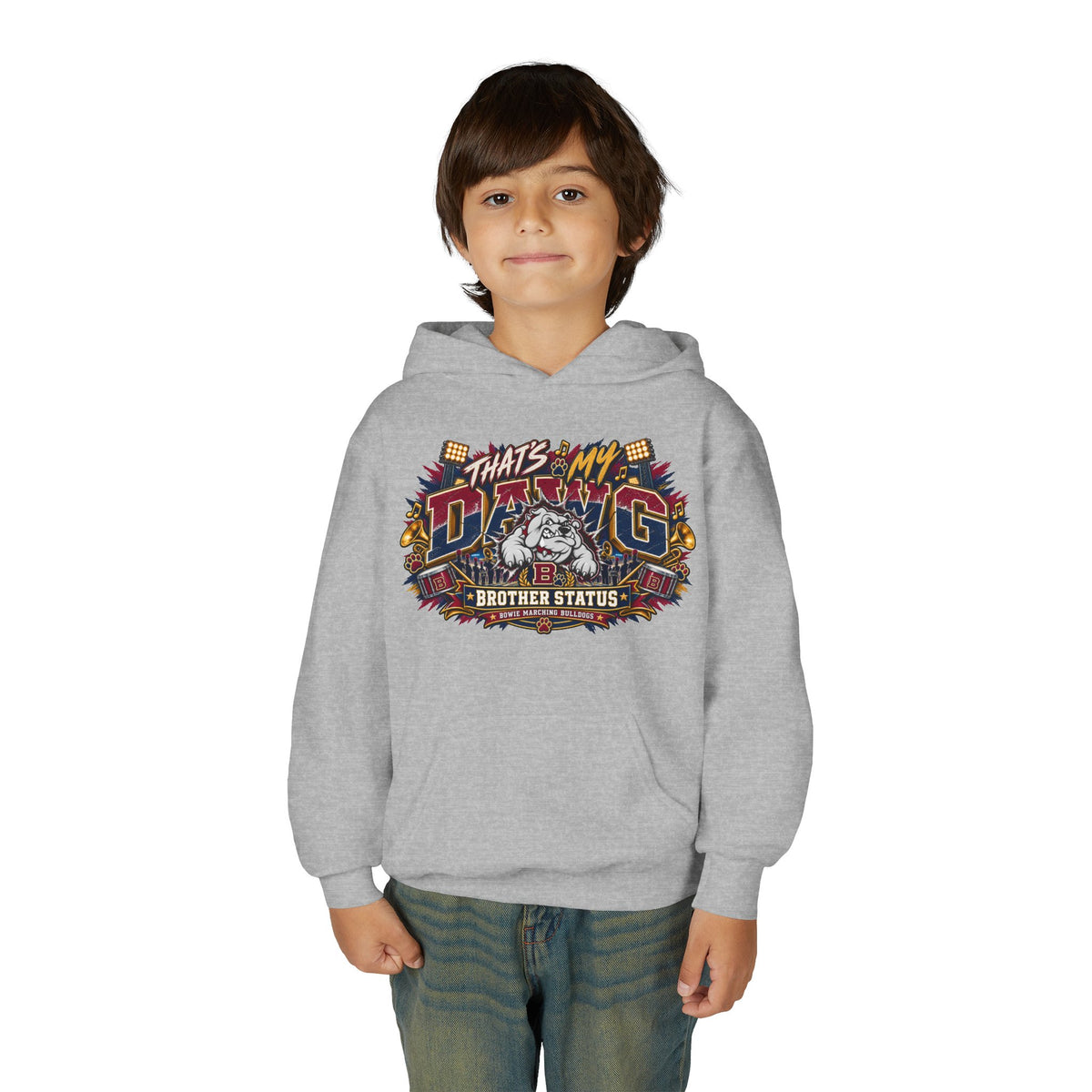 Youth Hoodie “That’s My Dawg – Brother Status” Vintage Graphic