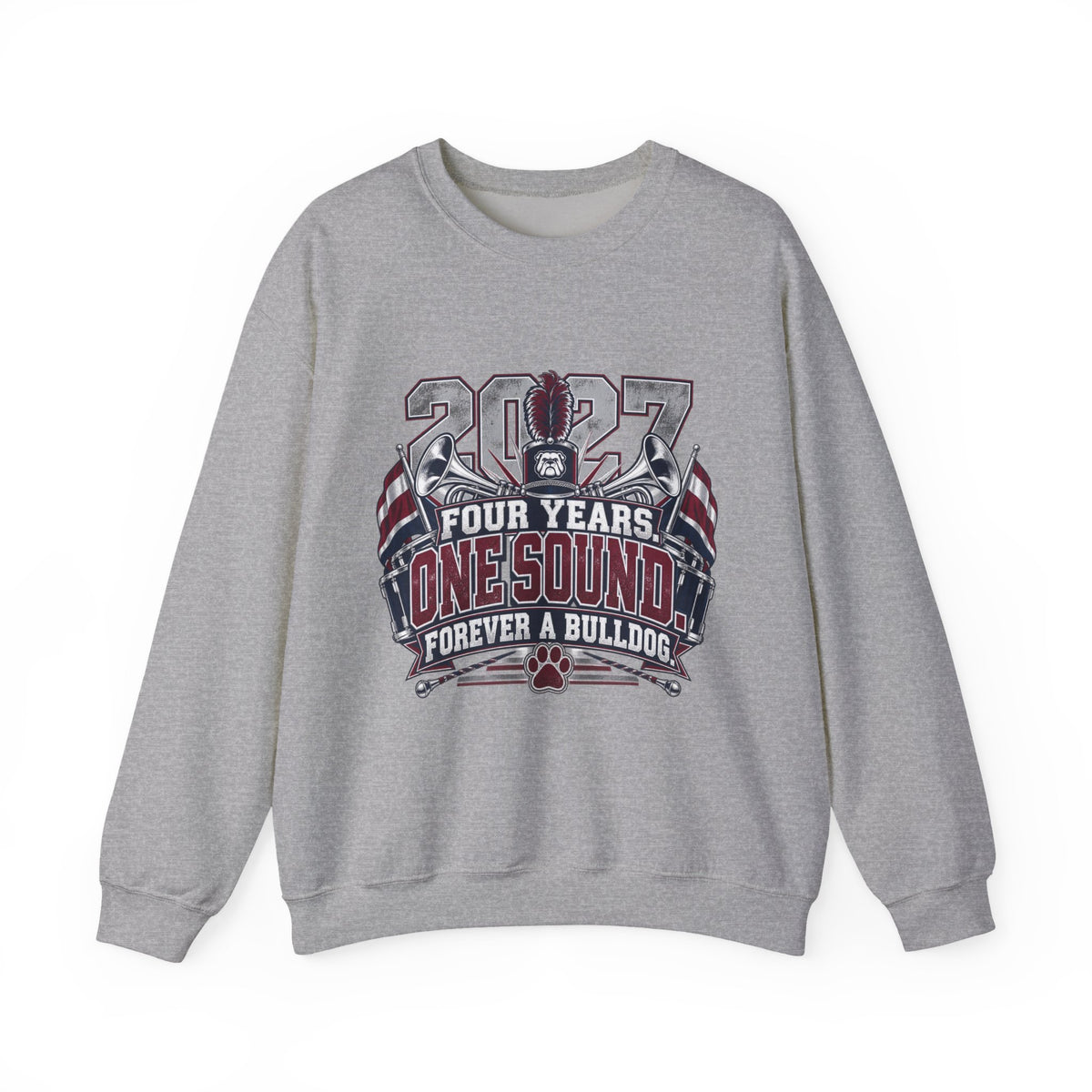 2027 Bulldog Senior Crewneck Sweatshirt – "Four Years, One Sound" Graduation Gift