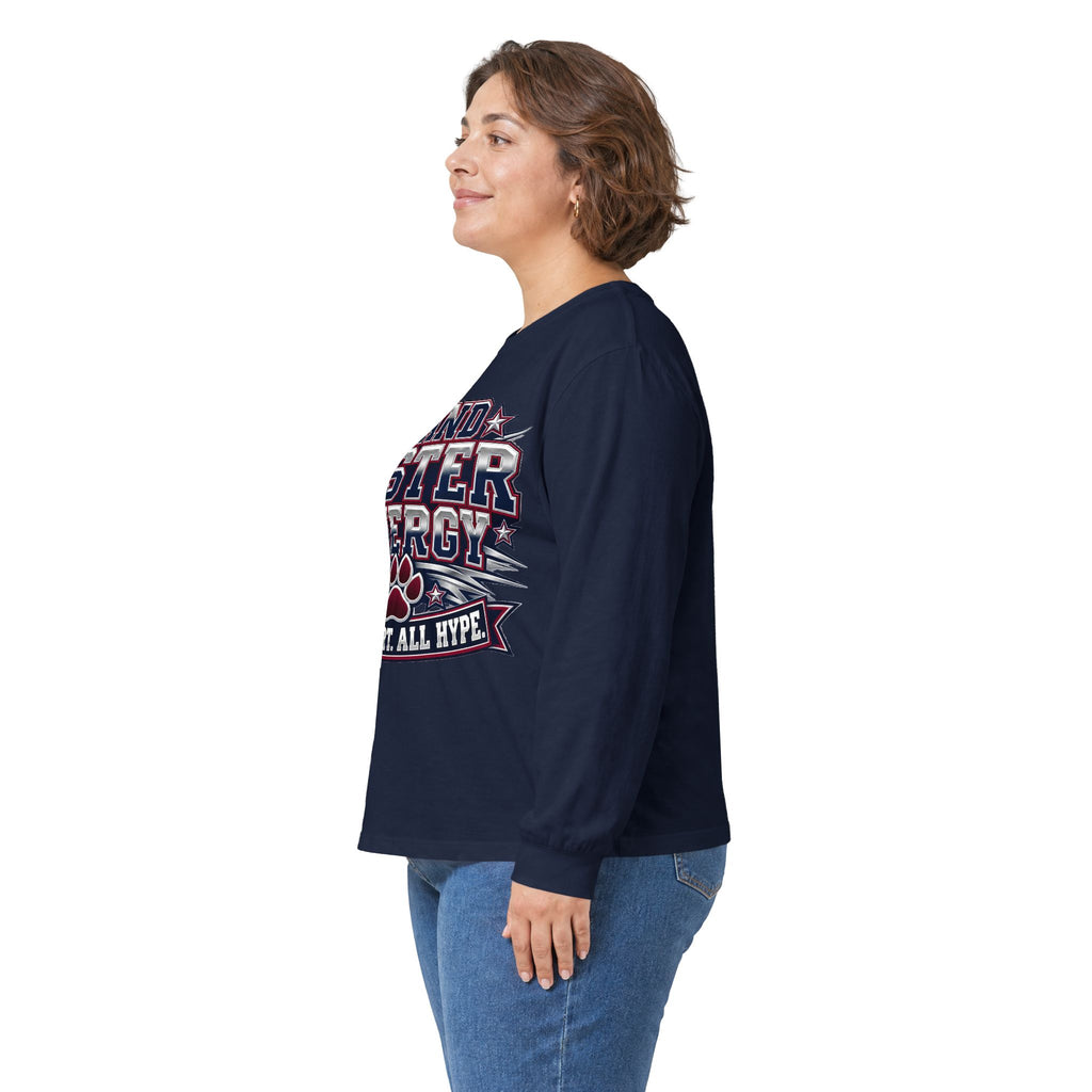 Band Sister Energy Long Sleeve Tee — "All Heart, All Hype" Cheer Shirt