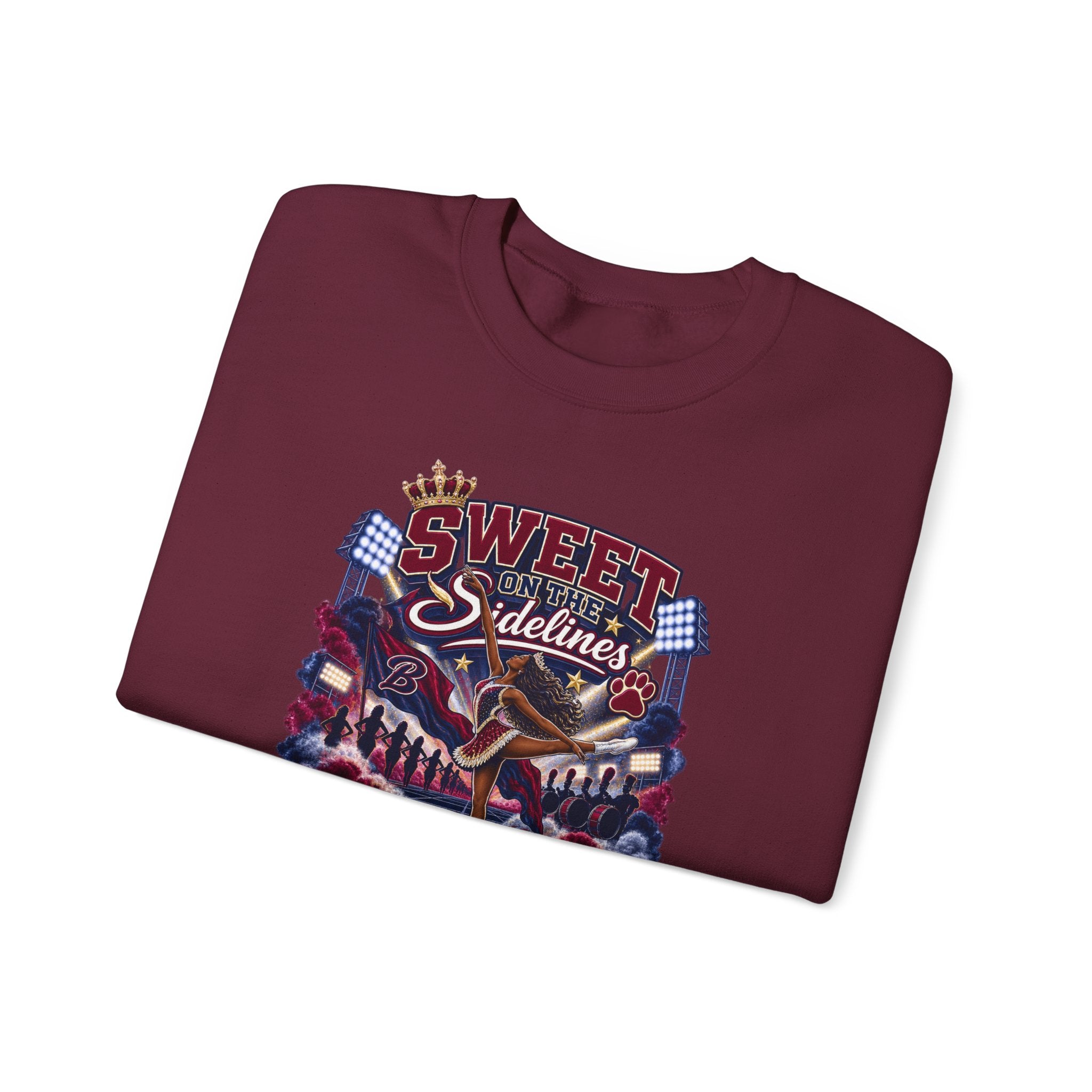 Savage at Halftime Crewneck Sweatshirt — 'Sweet Sideline' Vintage Football Grandpa Graphic