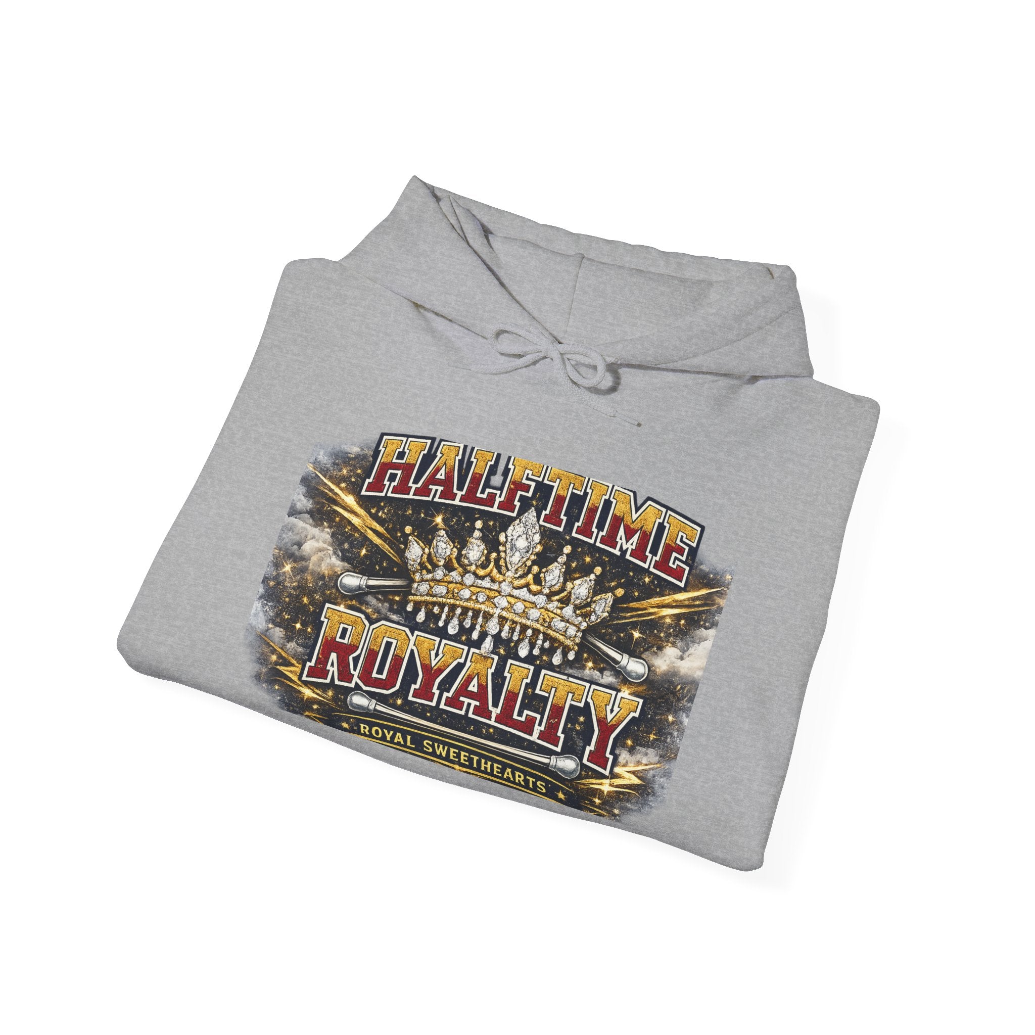 Halftime Royalty Hoodie — Vintage Crown & Stadium Graphic Sweatshirt