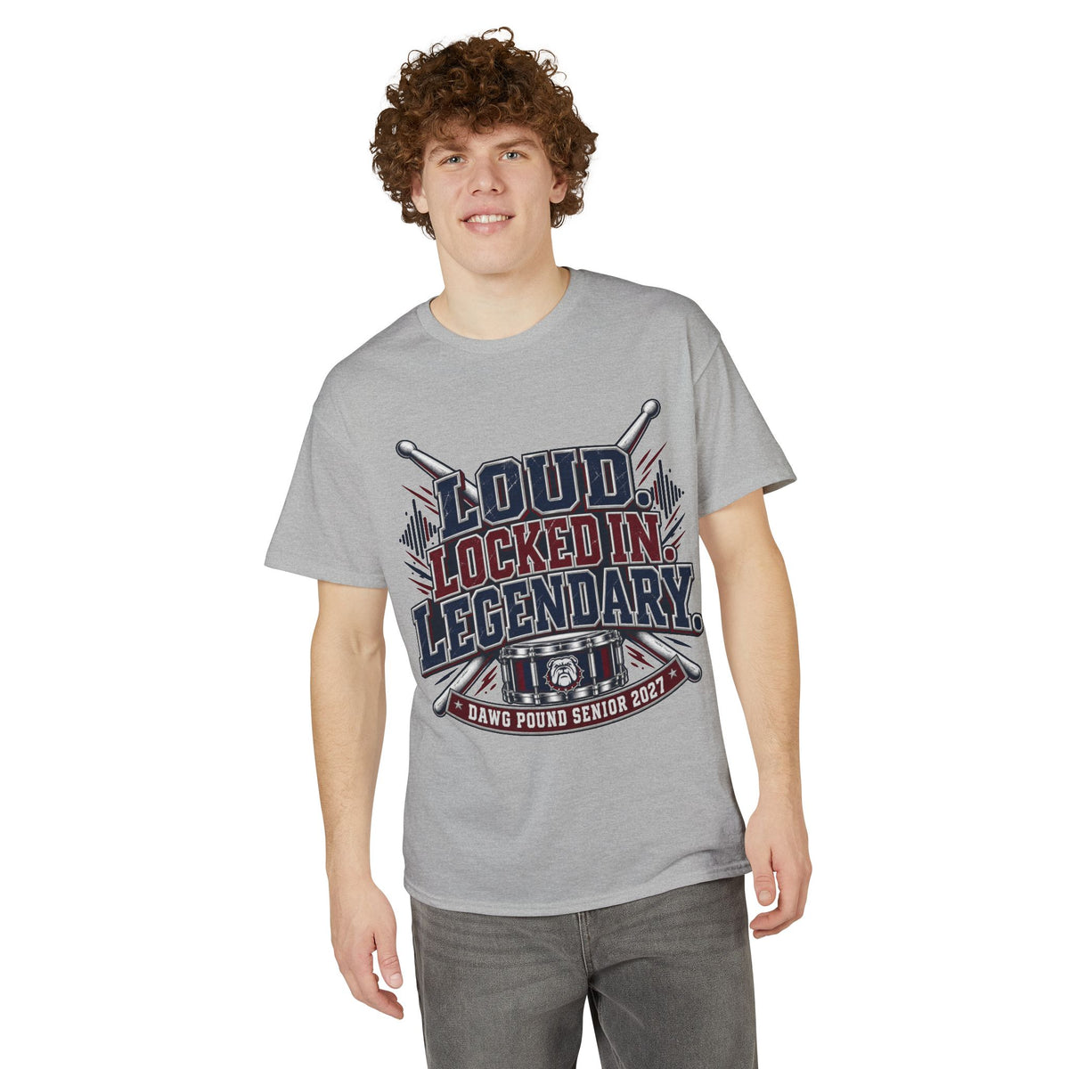 Loud Locked In Legendary T-Shirt — Dawg Pound Senior 2022 Drumline Tee