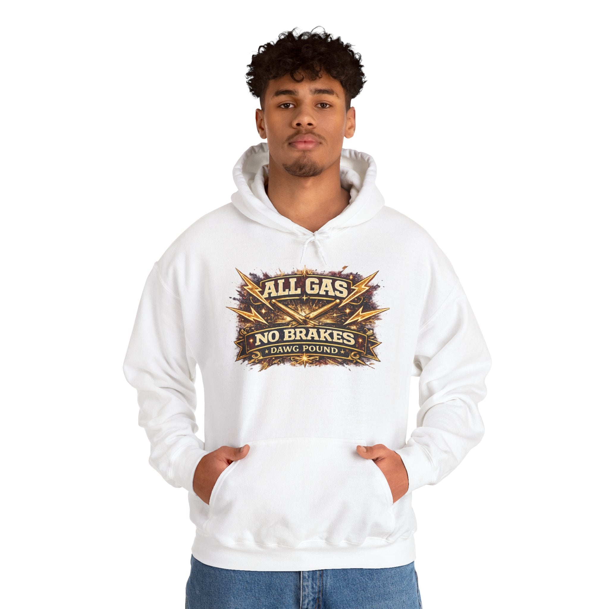Hoodie — "All Gas No Brakes" Retro Racing Pullover