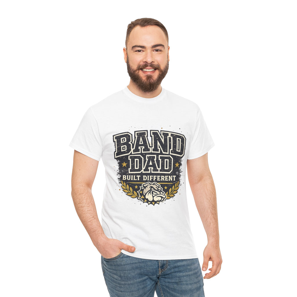 Band Dad T-Shirt "Built Different" – Proud Marching Band Dad Tee
