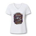 Women's V-Neck Tee — 'Cheer Louder' Bulldog Bowling Team Graphic Shirt