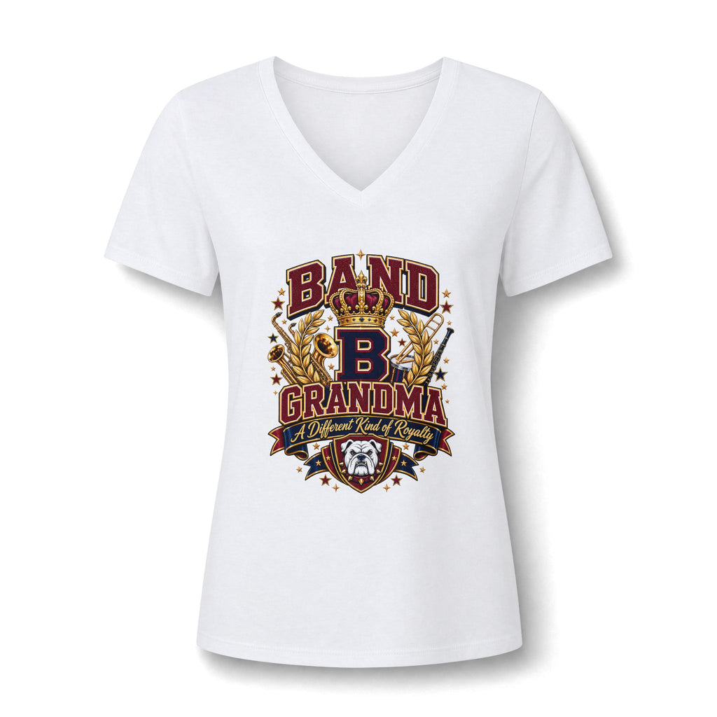 Band Grandma V-Neck Tee — Proud Marching Band Mom/Grandma Shirt
