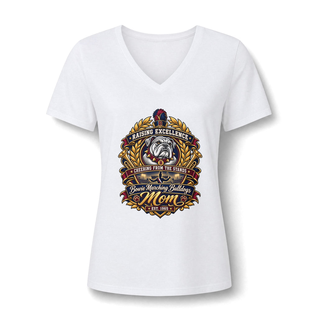 Bulldog Mom V-Neck Tee — Raising Excellence Graphic Women's Shirt