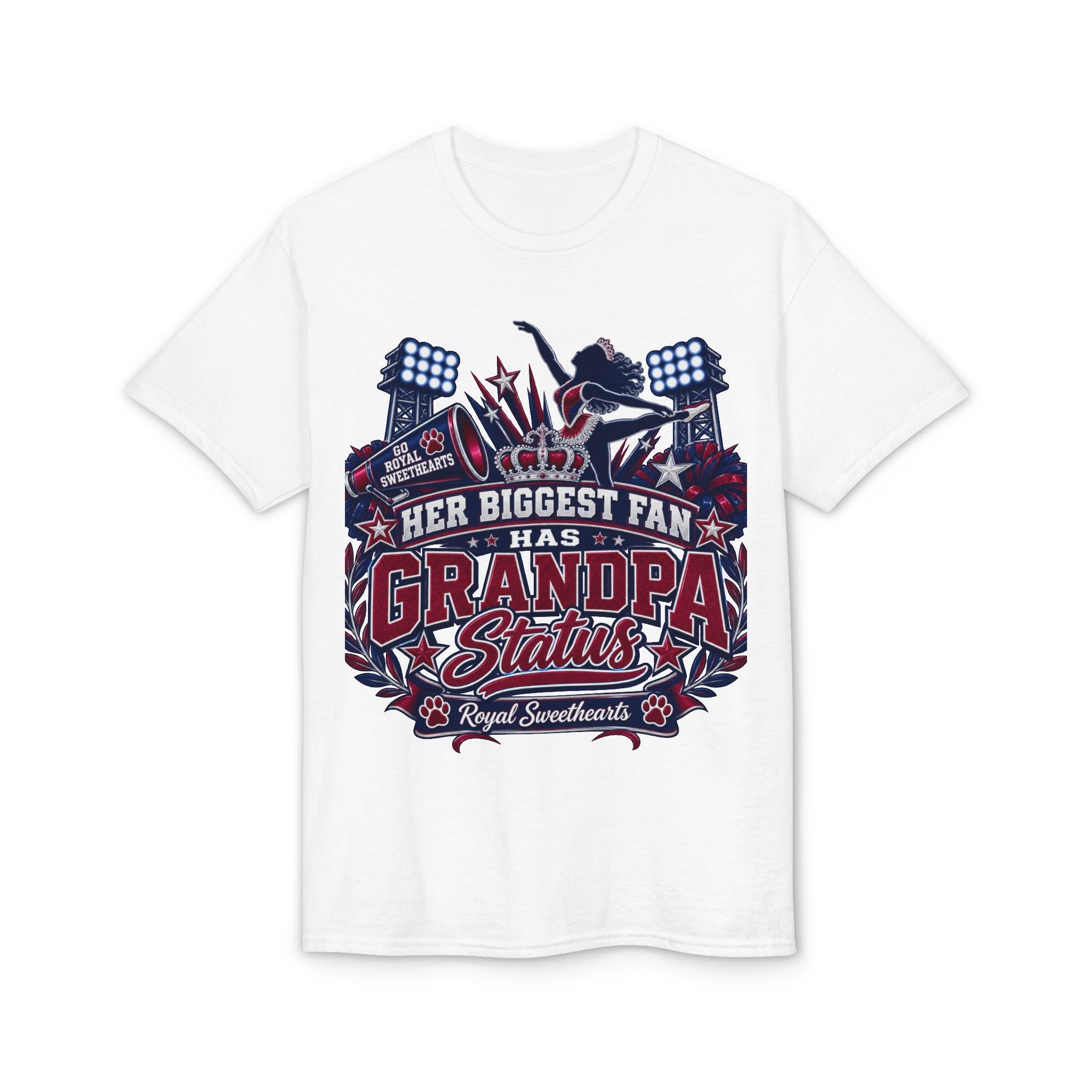 Her Biggest Fan Has Grandpa Status T-Shirt — Proud Sports Grandpa Tee