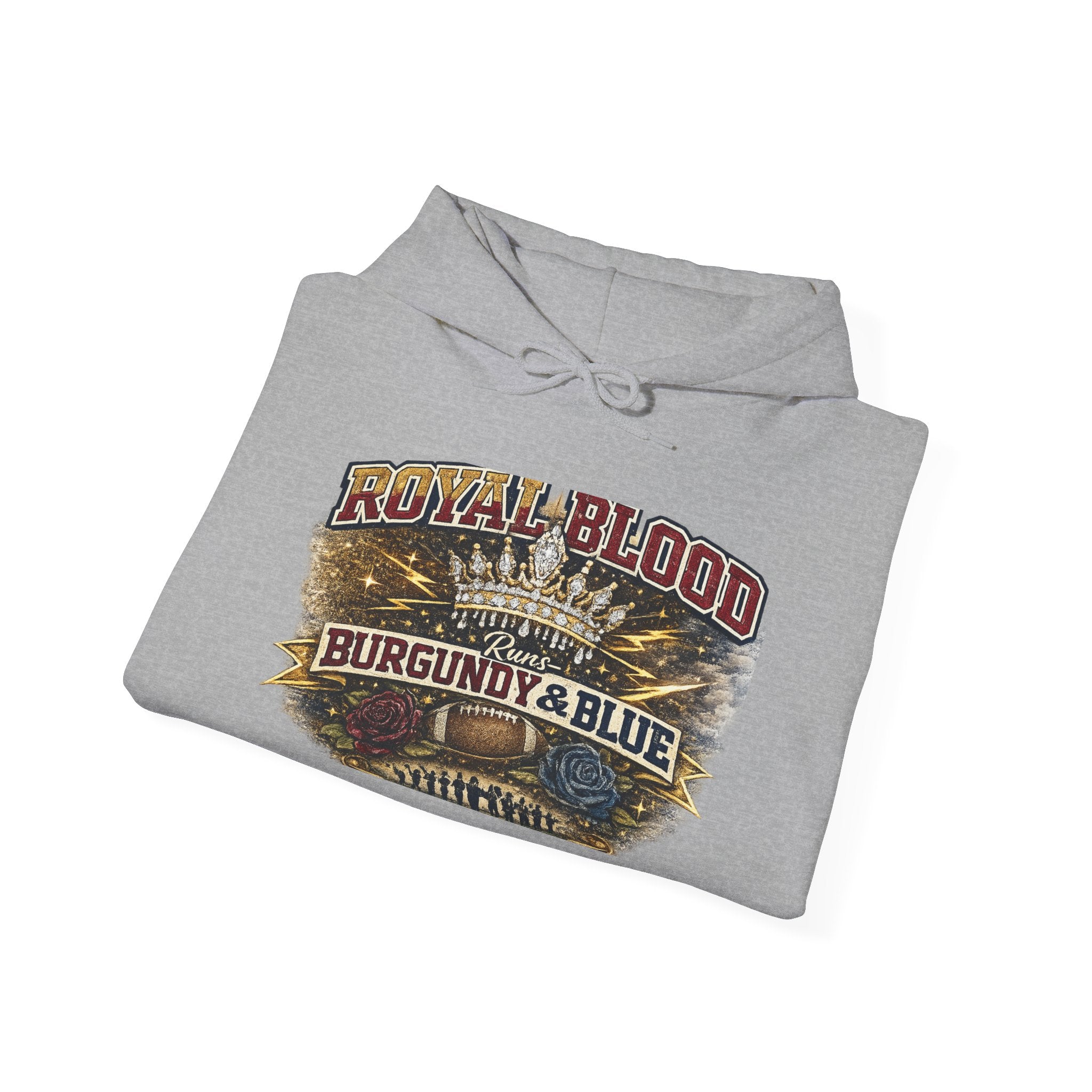 Royal Blood 'Burgundy & Blue' Graphic Hoodie – Vintage Band Tour Sweatshirt