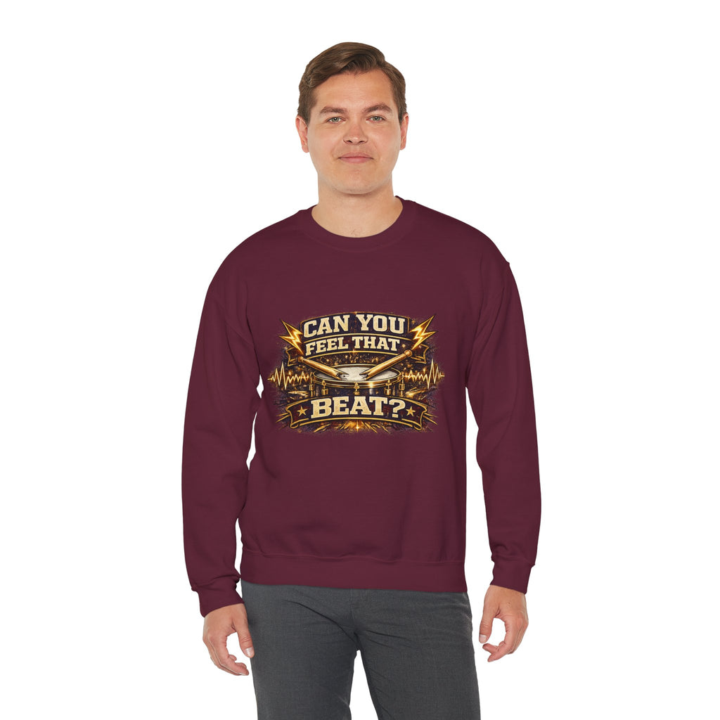 Can You Feel That Beat? Graphic Sweatshirt — Vintage Drum & Music Festival Crewneck