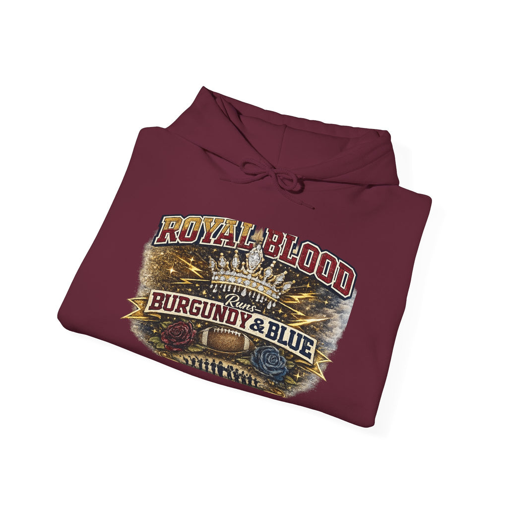Royal Blood 'Burgundy & Blue' Graphic Hoodie – Vintage Band Tour Sweatshirt