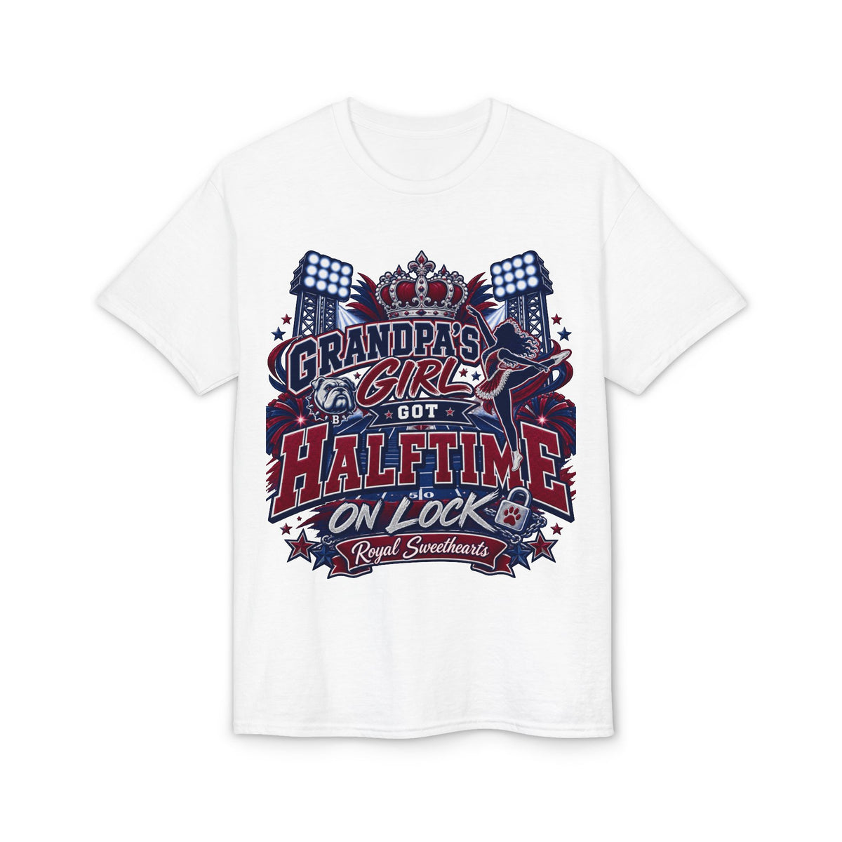 T-Shirt — "Grandpa's Girl Got Halftime on Lock" Football Fan Tee