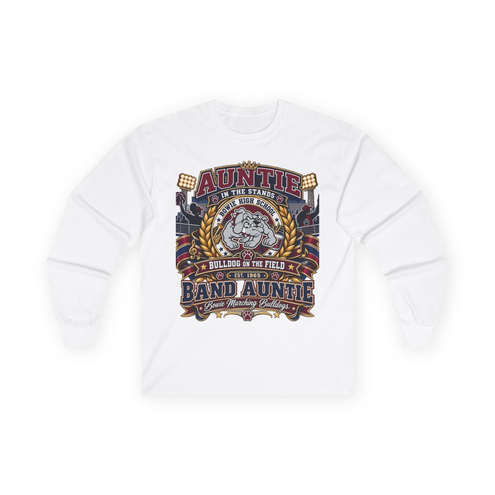 Band Auntie Long Sleeve Tee — "Auntie of the Stands" Marching Band Shirt