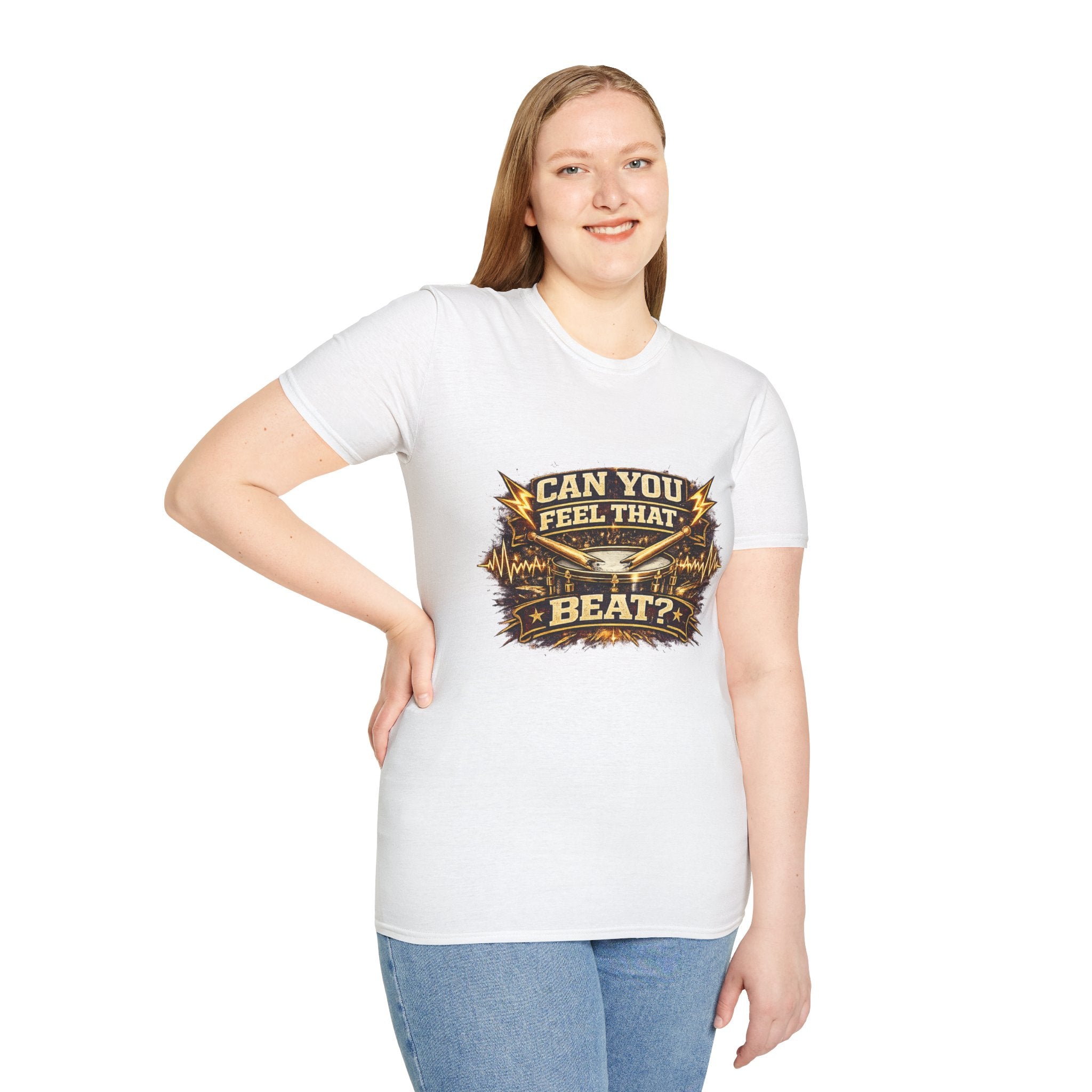 Can You Feel That Beat? T-Shirt — Drums & Music Fan Graphic Tee