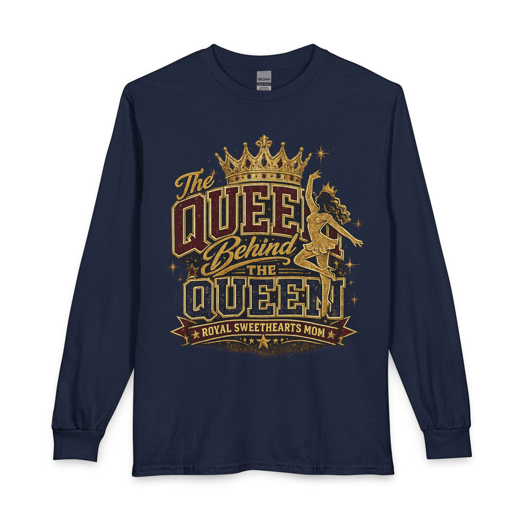 Long Sleeve T-Shirt — "The Queen Behind The Queen" Gold Crown Graphic