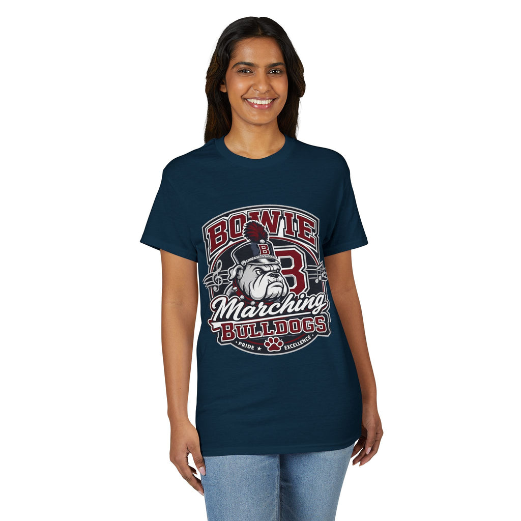 Bowie Bulldogs Marching Band T-Shirt — Mascot Bulldog Drum Major Design