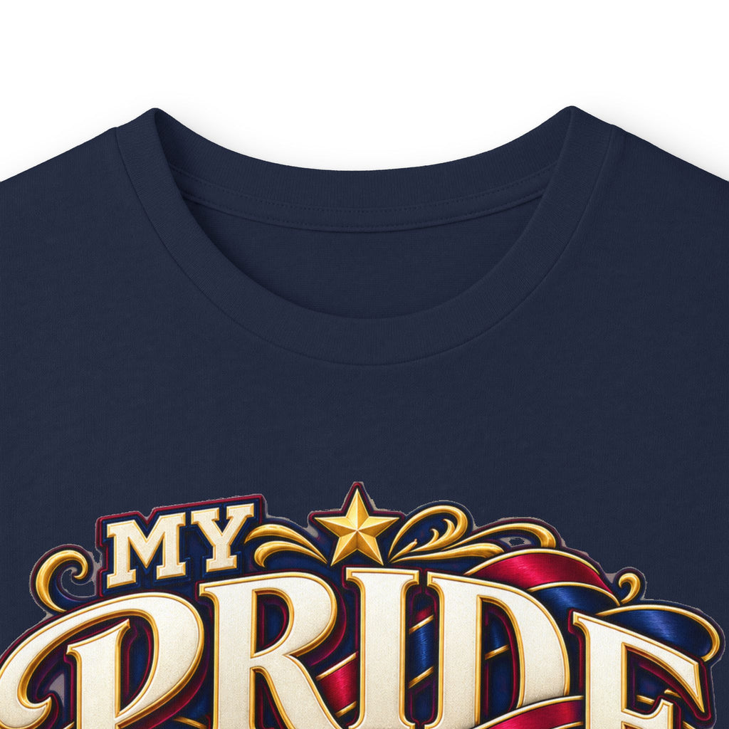 My Pride Wears Burgundy & Navy Mom Long Sleeve Tee