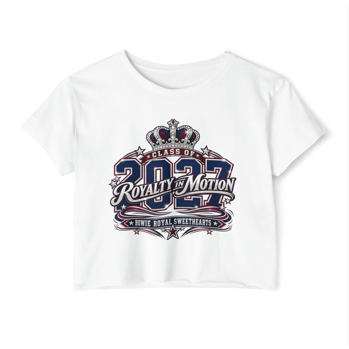Festival Crop Top — "Class of 2027 Royalty in Motion" Graphic Crop Tee