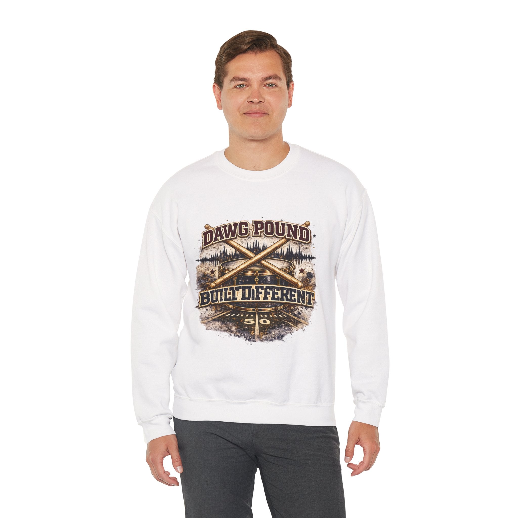 Dawg Pound 'Built Different' Crewneck Sweatshirt — Retro Hunting Graphic Pullover