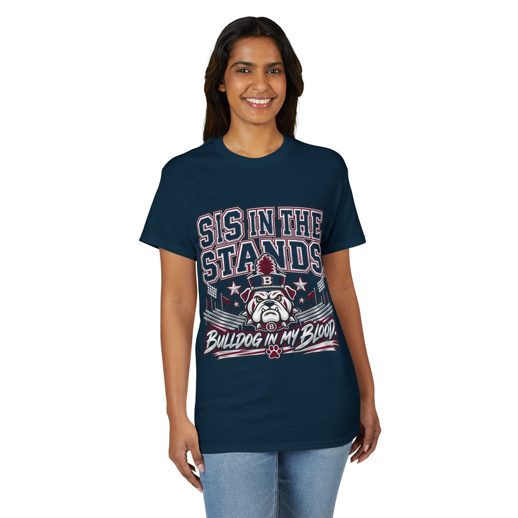 Sis In The Stands Bulldog T-Shirt — "Bulldog In My Blood" Fan Tee