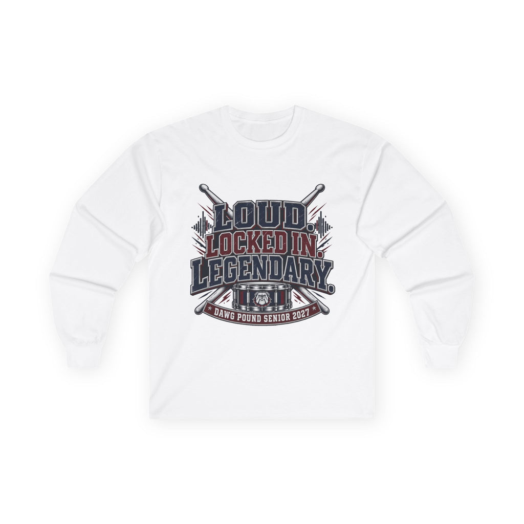 Long Sleeve Tee — "Loud Locked In Legendary" Baseball Senior 2027 Team Shirt