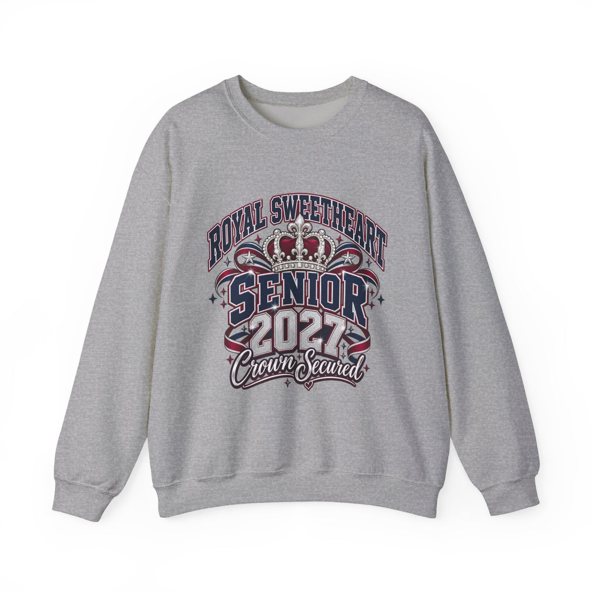 Senior 2027 Crewneck Sweatshirt – "Royal Sweetheart" Crown Design