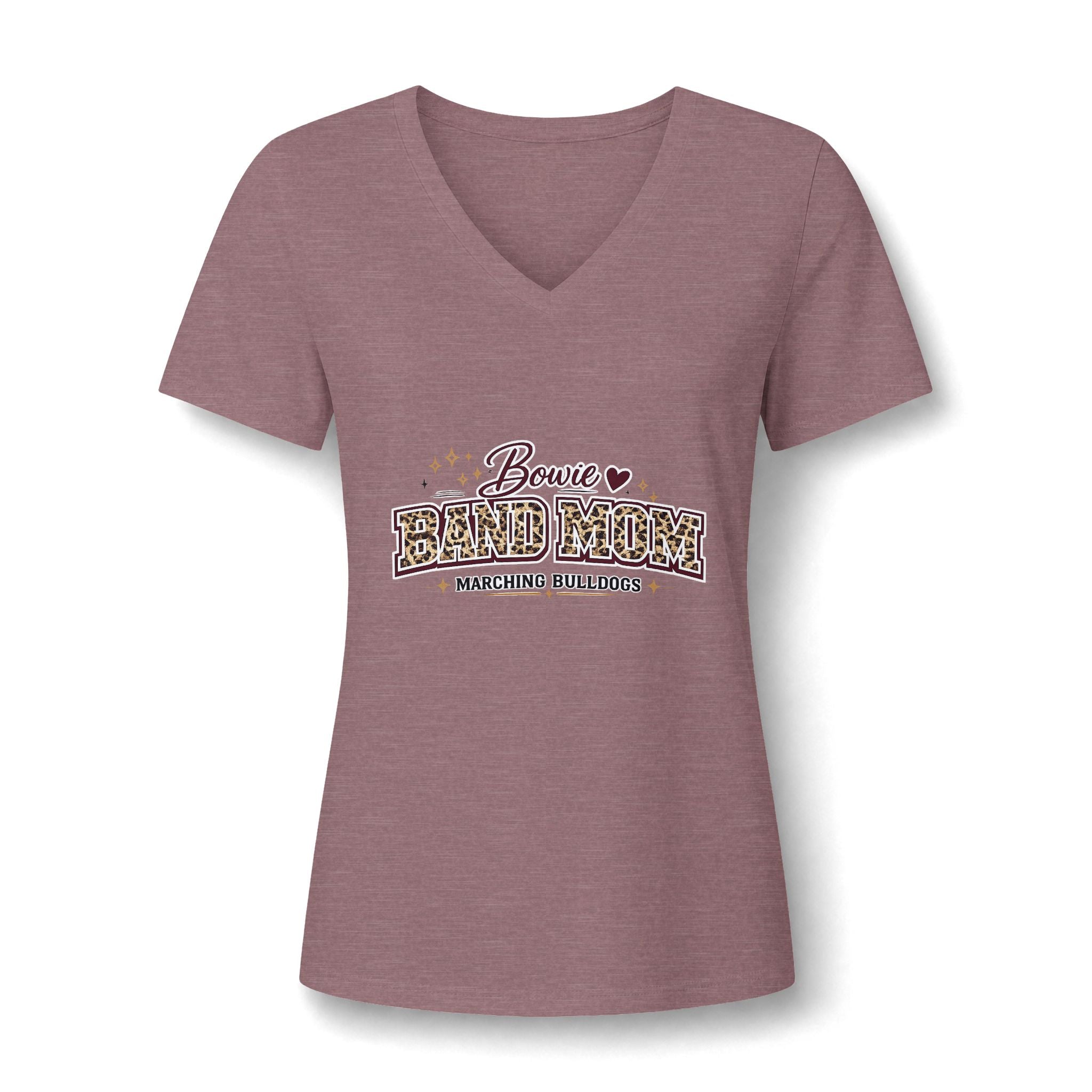 Band Mom V-Neck Tee – "Bowie Band Mom" Marching Bulldogs Support Shirt